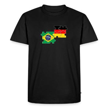 Brésil Allemagne Drapeau Allemand Brésilien - T-shirt Premium bio Homme - noir - Devant - Nico (187cm)