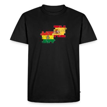 Bolivie Espagne Drapeau Bolivien - T-shirt Premium bio Homme - noir - Devant - Nico (187cm)