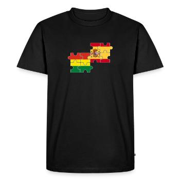 Bolivie Espagne Drapeau Espagnols Boliviens - T-shirt Premium bio Homme - noir - Devant - Nico (187cm)