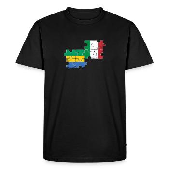 Gabon Italie Vintage Drapeau Italien Gabonais - T-shirt Premium bio Homme - noir - Devant - Nico (187cm)