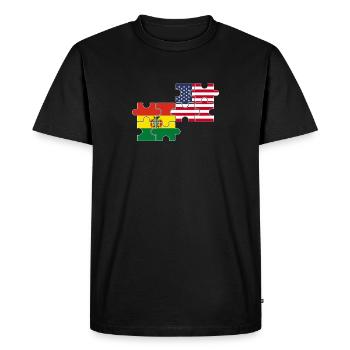 Bolivie USA Drapeau bolivien - T-shirt Premium bio Homme - noir - Devant - Nico (187cm)