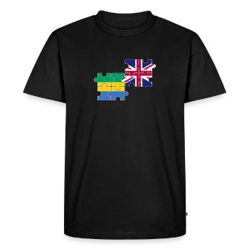Gabon UK Flag British Gabonese - Men's Premium Organic T-Shirt - black - Front - Nico (187cm)