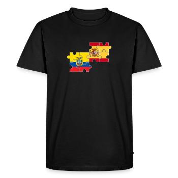 Equateur Espagne Drapeau Espagnols Équatoriens - T-shirt Premium bio Homme - noir - Devant - Nico (187cm)