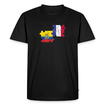 Ecuador France Vintage Flag Ecuadorian - Men's Premium Organic T-Shirt - black - Front - Nico (187cm)