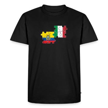 Ecuador Italy Vintage Flag Ecuadorian - Men's Premium Organic T-Shirt - black - Front - Nico (187cm)