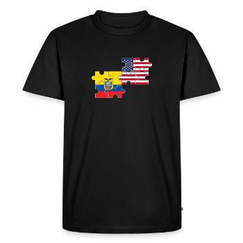 Equateur USA Drapeau américain Équatorien - T-shirt Premium bio Homme - noir - Devant - Nico (187cm)