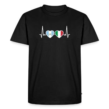 Guatemala Italie Heartbeat Flag Guatemala - T-shirt Premium bio Homme - noir - Devant - Nico (187cm)