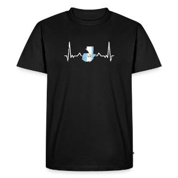 Guatemala Vintage Card Heartbeat Flag - T-shirt Premium bio Homme - noir - Devant - Nico (187cm)