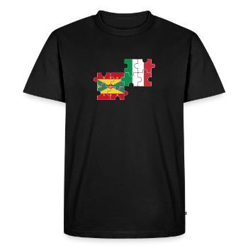 Grenade Italie Drapeau Grenade Italien - T-shirt Premium bio Homme - noir - Devant - Nico (187cm)