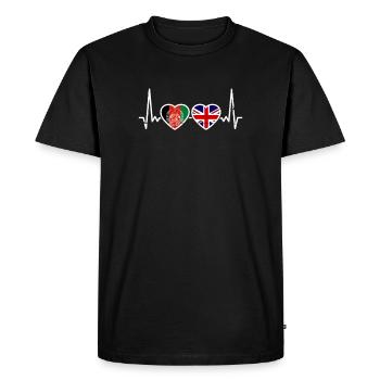 Afghanistan UK Vintage Heartbeat Flag Afghan - Men's Premium Organic T-Shirt - black - Front - Nico (187cm)