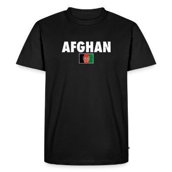 Afghan Afghanistan Vintage Afghan Flag - Men's Premium Organic T-Shirt - black - Front - Nico (187cm)