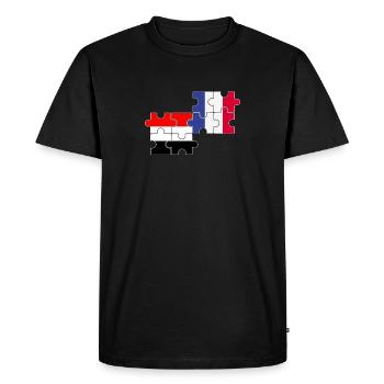 Yémen France Drapeau Français Yéménite - T-shirt Premium bio Homme - noir - Devant - Nico (187cm)