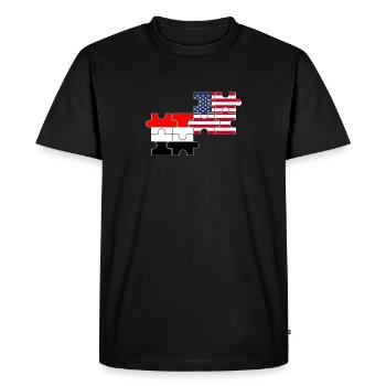 Yémen USA Drapeau Yéménite américain - T-shirt Premium bio Homme - noir - Devant - Nico (187cm)