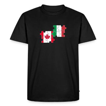 Canada Italy Flag Italian Canadian - Men's Premium Organic T-Shirt - black - Front - Nico (187cm)
