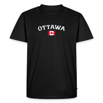 Ottawa Vintage Canada Canadian Flag Canadian - Men's Premium Organic T-Shirt - black - Front - Nico (187cm)