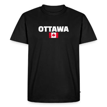 Ottawa Vintage Canada Canadian Flag Canadian - Men's Premium Organic T-Shirt - black - Front - Nico (187cm)