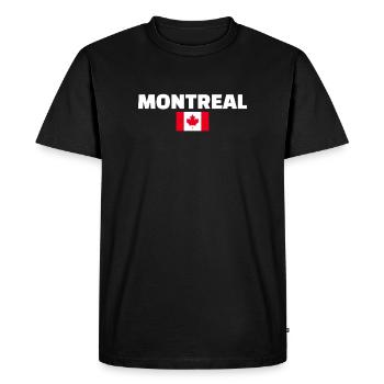 Montréal, Canada, Drapeau canadien, Canadien - T-shirt Premium bio Homme - noir - Devant - Nico (187cm)