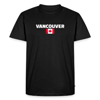 Vancouver Vintage Canada Drapeau canadien - T-shirt Premium bio Homme - noir - Devant - Nico (187cm)