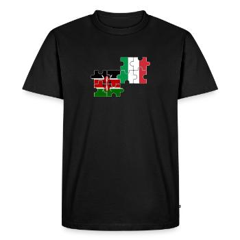 Kenya Italie Drapeau Italien Kenyan - T-shirt Premium bio Homme - noir - Devant - Nico (187cm)