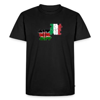 Kenya Italie Vintage Flag Italien Kenyan - T-shirt Premium bio Homme - noir - Devant - Nico (187cm)