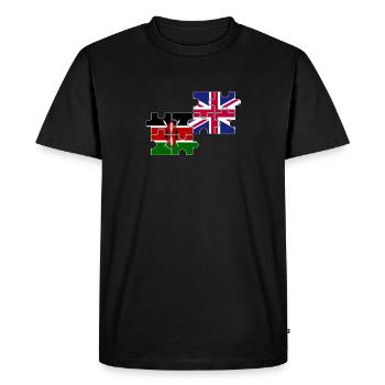Kenya Drapeau du Royaume-Uni Kényan britannique - T-shirt Premium bio Homme - noir - Devant - Nico (187cm)