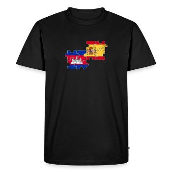 Cambodge Espagne Vintage Flag Cambodgien - T-shirt Premium bio Homme - noir - Devant - Nico (187cm)