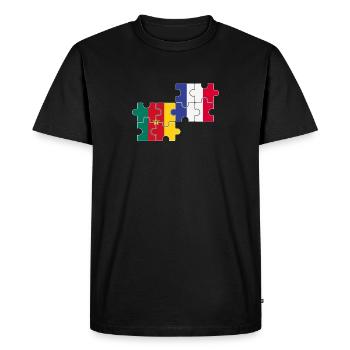 Cameroon France Flag French Cameroonian - Men's Premium Organic T-Shirt - black - Front - Nico (187cm)