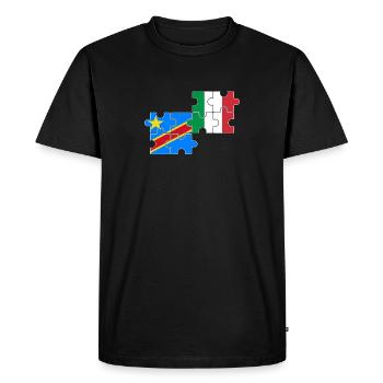 DR Congo Italy Flag Italian Congolese - Men's Premium Organic T-Shirt - black - Front - Nico (187cm)