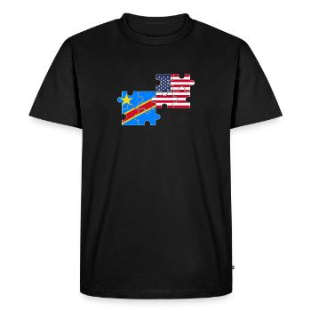 DR Congo USA Flag American Congolese - Men's Premium Organic T-Shirt - black - Front - Nico (187cm)