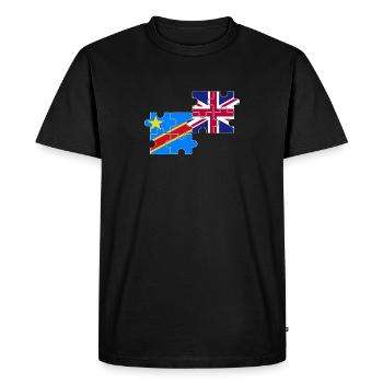 DR Congo UK Flag British Congolese - Men's Premium Organic T-Shirt - black - Front - Nico (187cm)