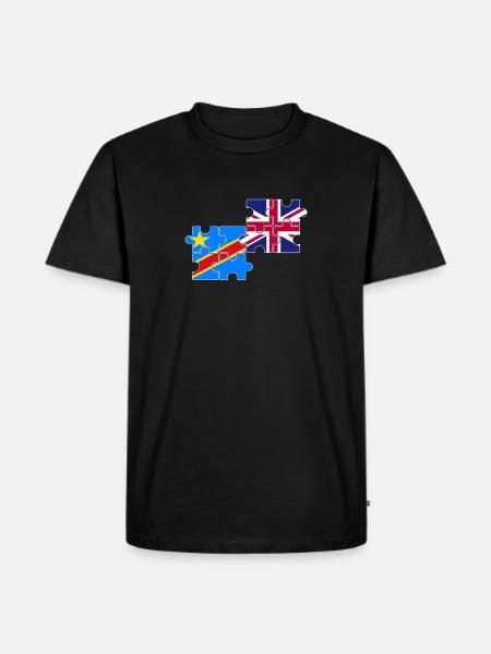 DR Kongo Storbritannias flagg Britisk kongoleser - Premium økologisk T-skjorte for menn - svart