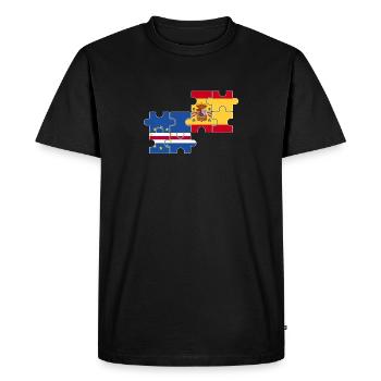 Cap-Vert Espagne Drapeau Espagne Cap-Vert - T-shirt Premium bio Homme - noir - Devant - Nico (187cm)