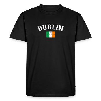 Dublin Vintage Irlande Drapeau irlandais Irlandais - T-shirt Premium bio Homme - noir - Devant - Nico (187cm)