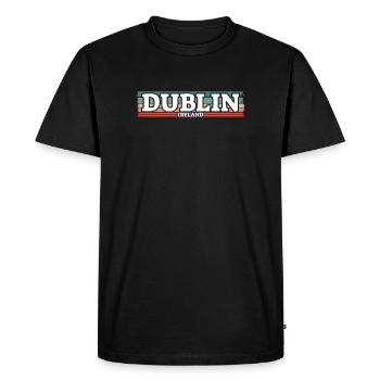 Dublin Irlande Retro Irlande Irlandais Irlandais - T-shirt Premium bio Homme - noir - Devant - Nico (187cm)