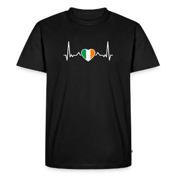 Irlande Heartbeat Drapeau irlandais Irlandais - T-shirt Premium bio Homme - noir - Devant - Nico (187cm)