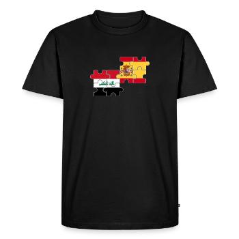 Irak Espagne Drapeau Espagnol Irakien - T-shirt Premium bio Homme - noir - Devant - Nico (187cm)