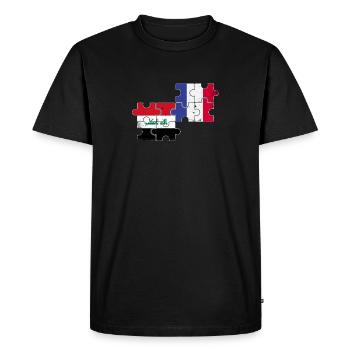 Iraq France Vintage Flag French Iraqi - Men's Premium Organic T-Shirt - black - Front - Nico (187cm)