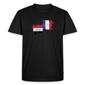 Irak France Drapeau Français Irakiens - T-shirt Premium bio Homme - noir - Devant - Nico (187cm)