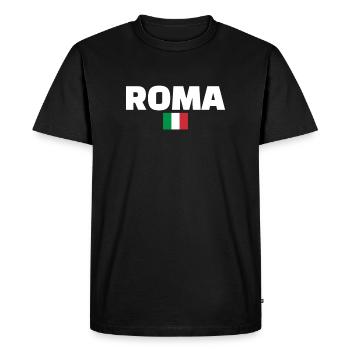 Roma Italy Italian flag Italian - Men's Premium Organic T-Shirt - black - Front - Nico (187cm)