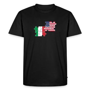 Italy USA Flag American Italian - Men's Premium Organic T-Shirt - black - Front - Nico (187cm)