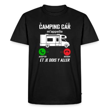 Camping-Car M'Appelle ! Je Dois Y Aller - T-shirt Premium bio Homme - noir - Devant - Nico (187cm)