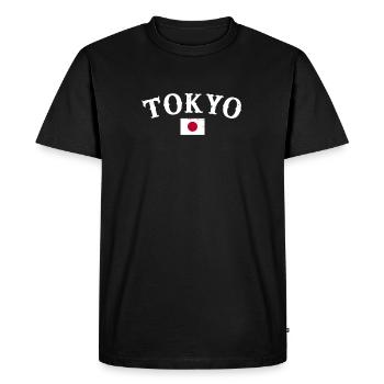 Tokyo Vintage Japon Drapeau japonais Japonais - T-shirt Premium bio Homme - noir - Devant - Nico (187cm)