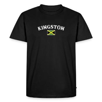 Kingston Vintage Jamaica Flag Jamaican - Men's Premium Organic T-Shirt - black - Front - Nico (187cm)