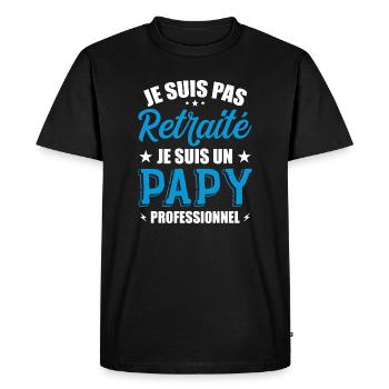 Je Suis Pas Retraité, Je Suis Un Papy Pro ! - T-shirt Premium bio Homme - noir - Devant - Nico (187cm)