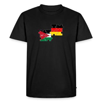 Jordanie Allemagne Drapeau Jordaniens allemands - T-shirt Premium bio Homme - noir - Devant - Nico (187cm)
