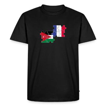 Jordanie France Drapeau Français Jordaniens - T-shirt Premium bio Homme - noir - Devant - Nico (187cm)