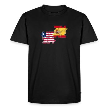 Liberia Espagne Vintage Flag Espagnols Libériens - T-shirt Premium bio Homme - noir - Devant - Nico (187cm)