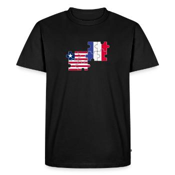 Libéria France Drapeau Français Libériens - T-shirt Premium bio Homme - noir - Devant - Nico (187cm)