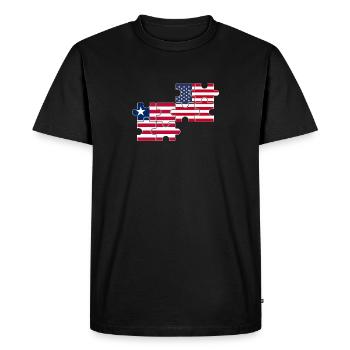 Liberia USA Flag Libériens américains - T-shirt Premium bio Homme - noir - Devant - Nico (187cm)
