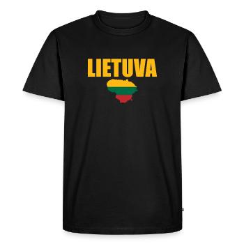 Lietuva Carte Lituanie Drapeau lituanien Lituaniens - T-shirt Premium bio Homme - noir - Devant - Nico (187cm)